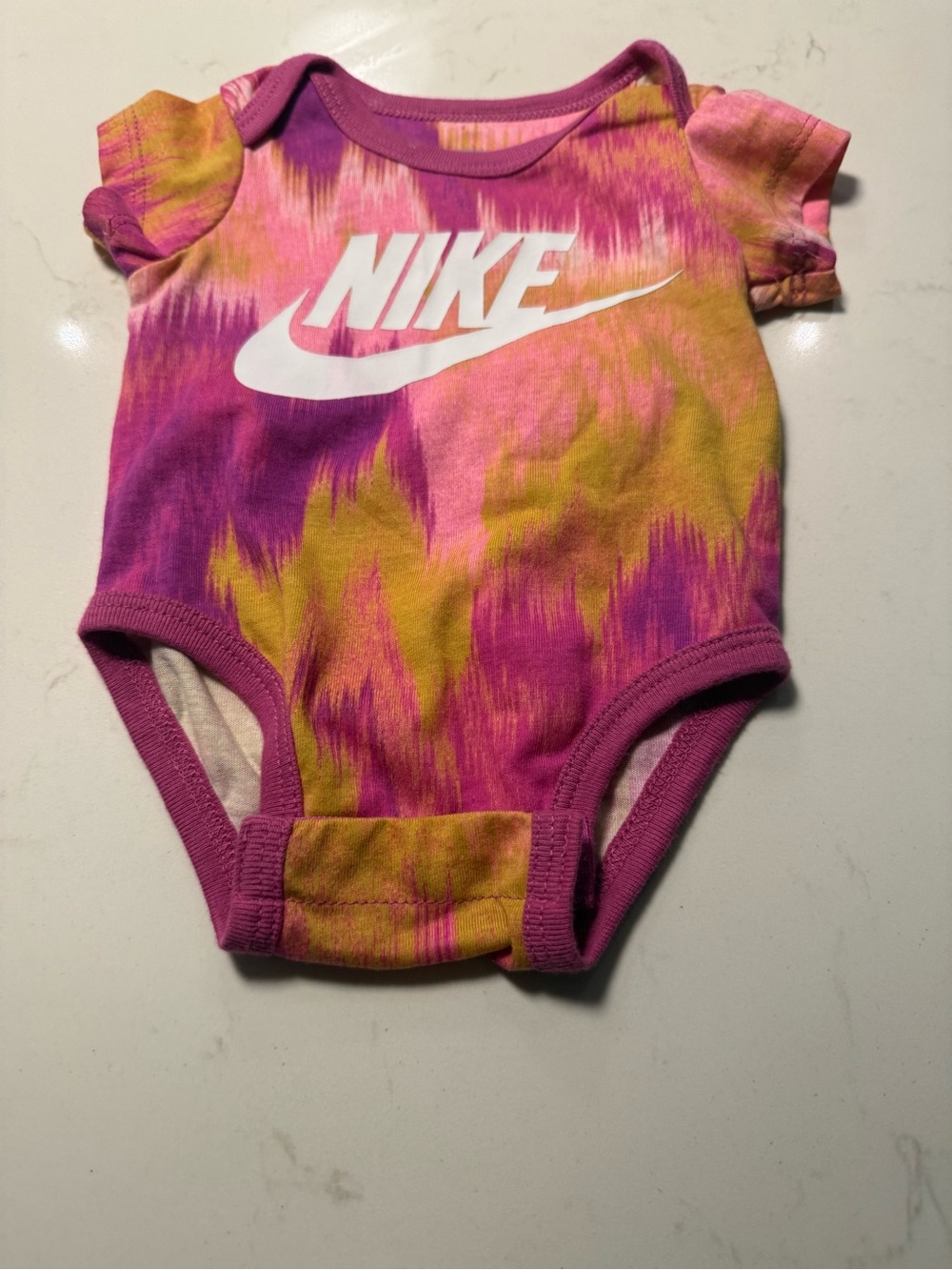 Nike Pink Purple Yellow Tie-Dye Baby One-Piece